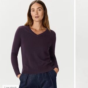Quince Women's V-Neck Sweater in Deep Orchid Purple